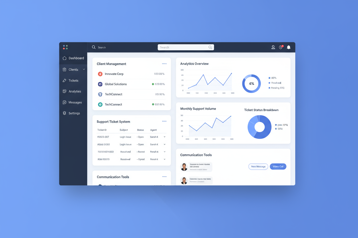 custom app for client that needs support for his business