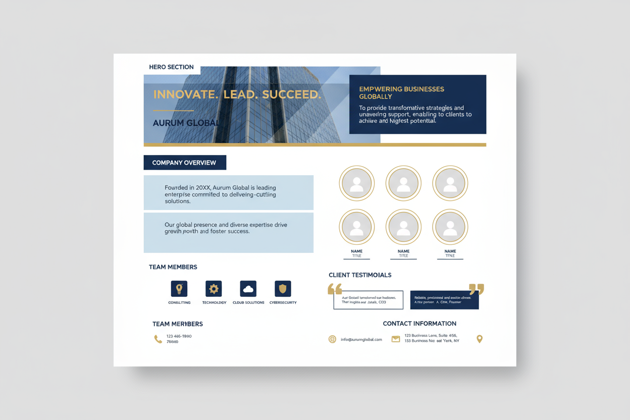 custom page for clients that needs to present their business